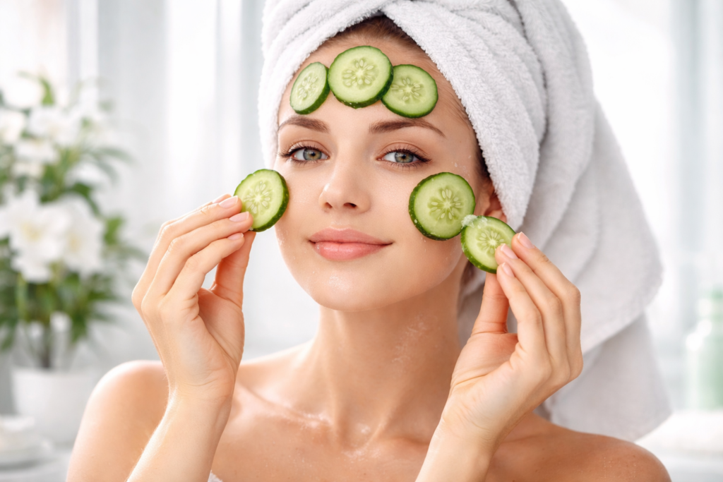 felii de castravete pe fata