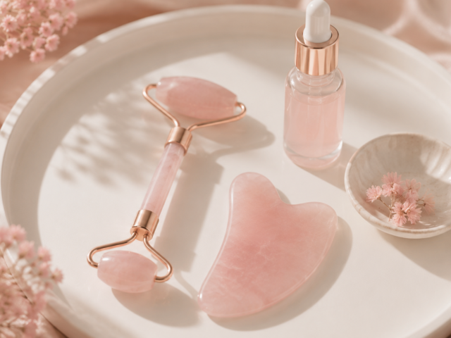 Masaj cu gua sha și facial roller